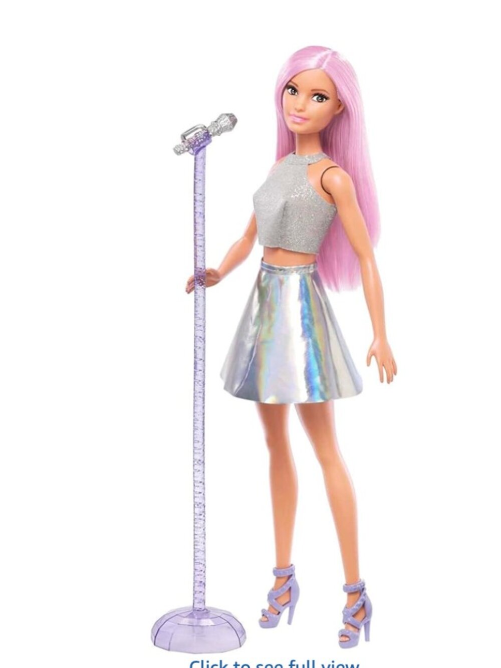Barbie Doll & Accessory Pop Star with Pink Hair & Brown Eyes w/Microphone